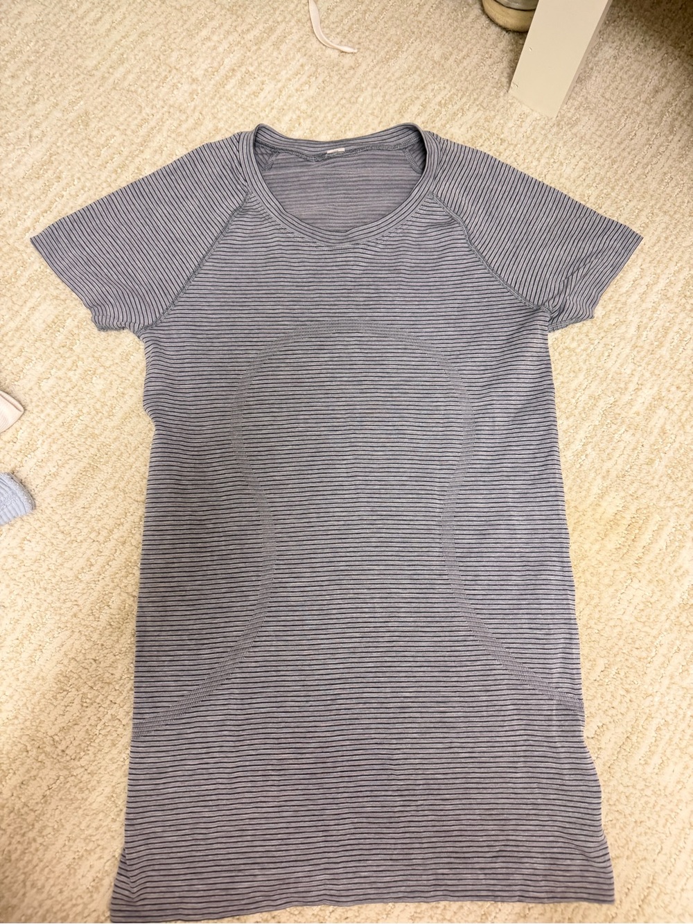 lululemon athletica Women's Short-Sleeve Stripe Tee - Black and white size 4